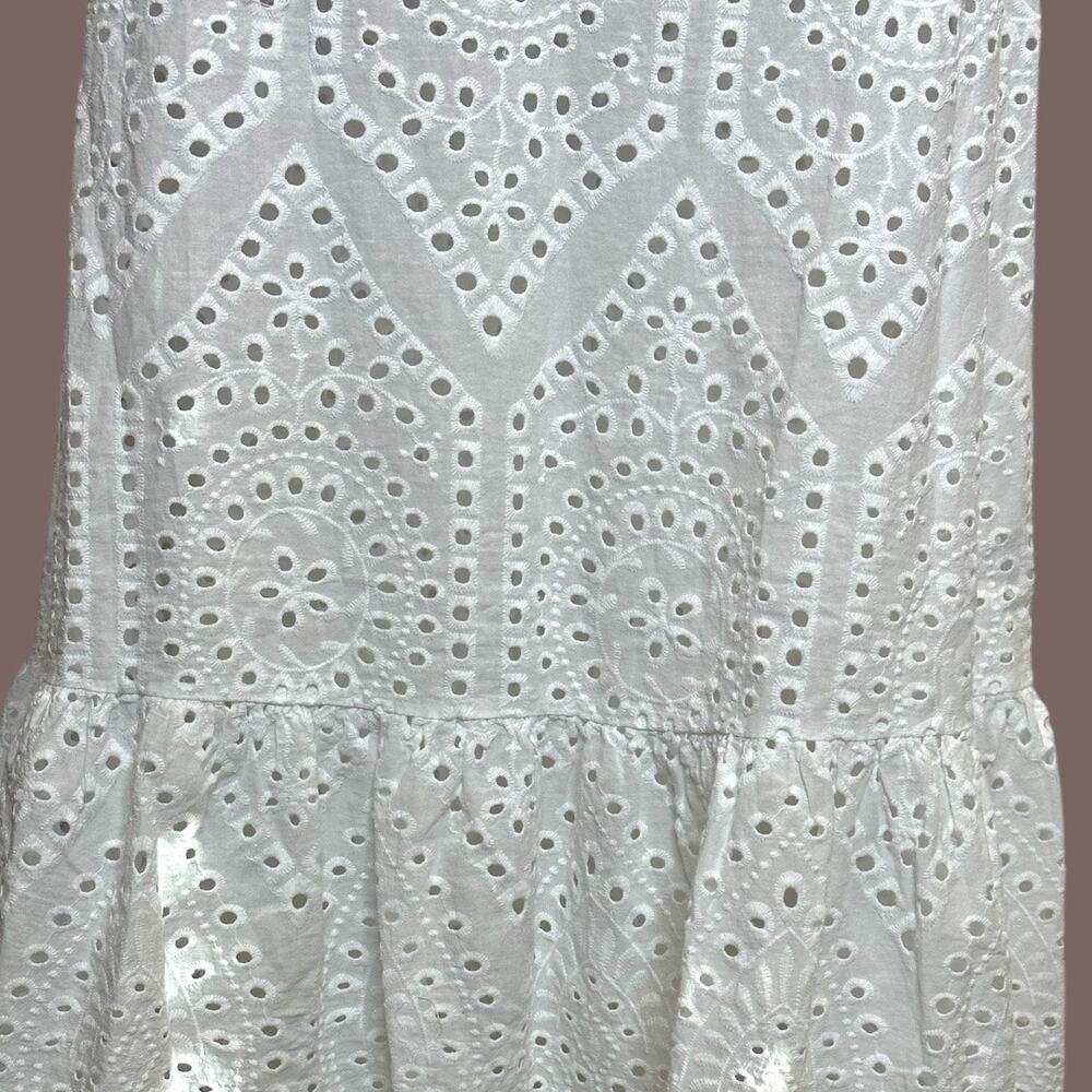 Milio Milano Women's boho 100% cotton Eyelet 3/4 sleeve midi Dress Size S NWOT - Picture 9 of 9